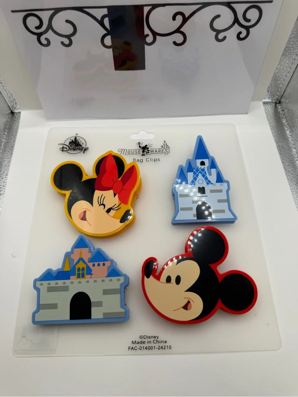 Disney Minnie & Mickey Castle Bag Clips - Black, Red, Yellow, Blue